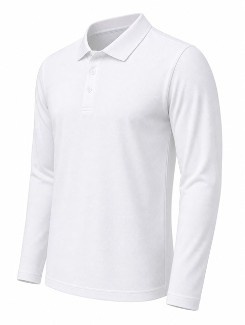 Long Sleeve Polo Microfiber
